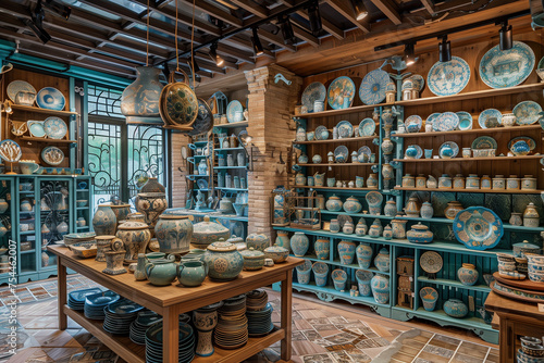 interior of ceramics and porcelain arts and crafts.AI generated