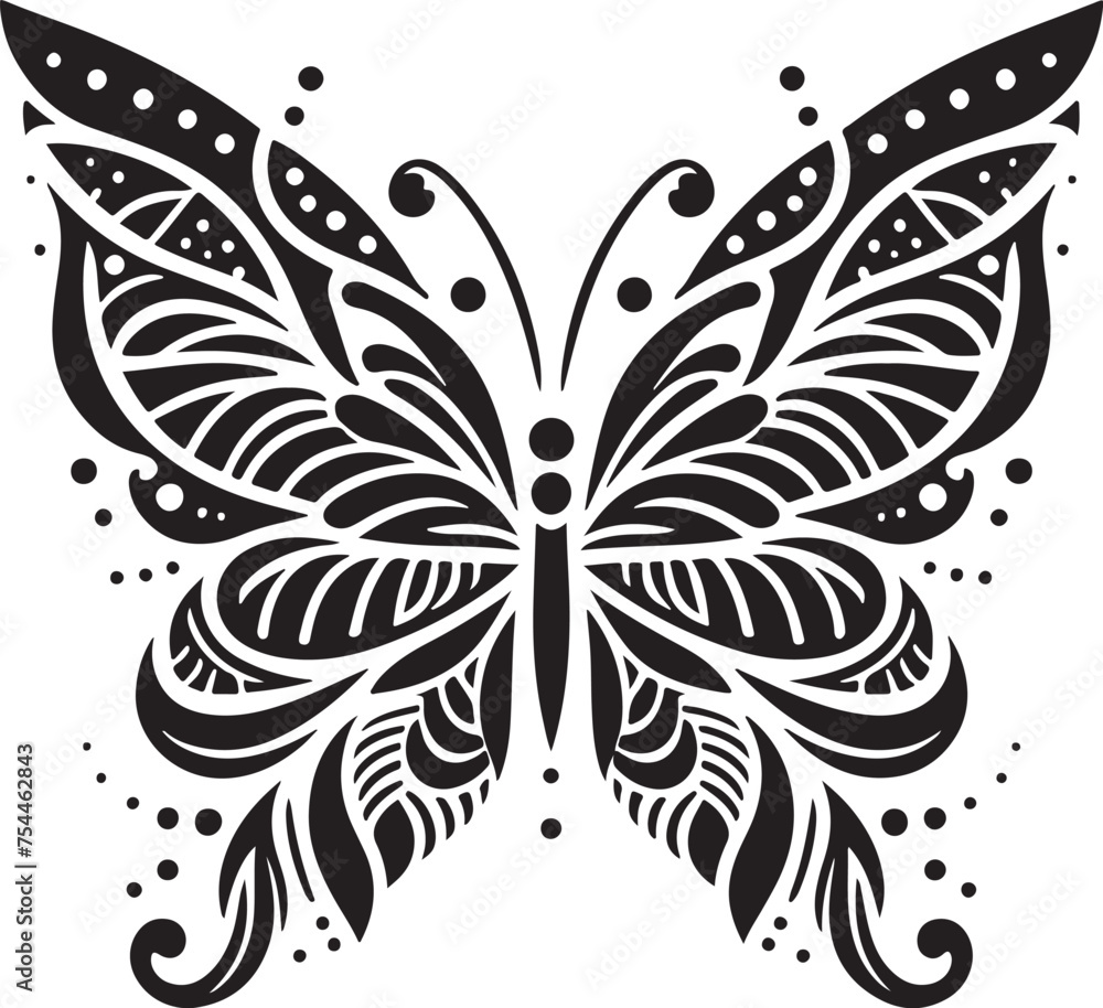 Butterfly silhouette illustration vector