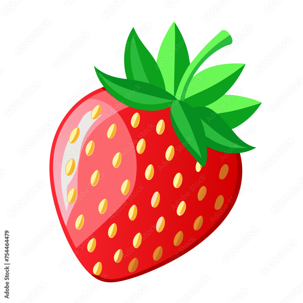 Red berry strawberry sweet icon on white background Red berry strawberry sweet icon on white background