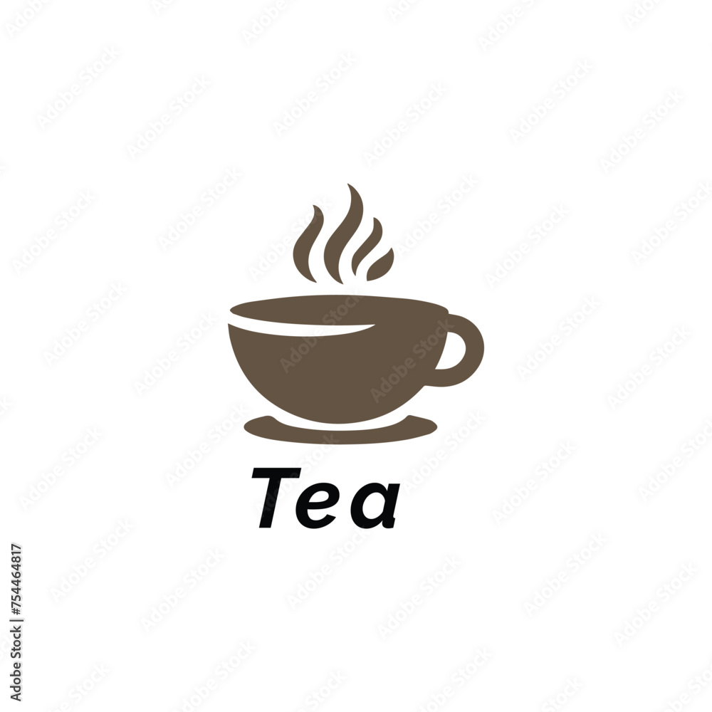 Obraz premium Simplistic brown tea cup logo design