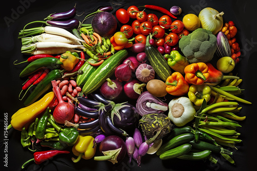 Huge arrangement of fresh vegetables