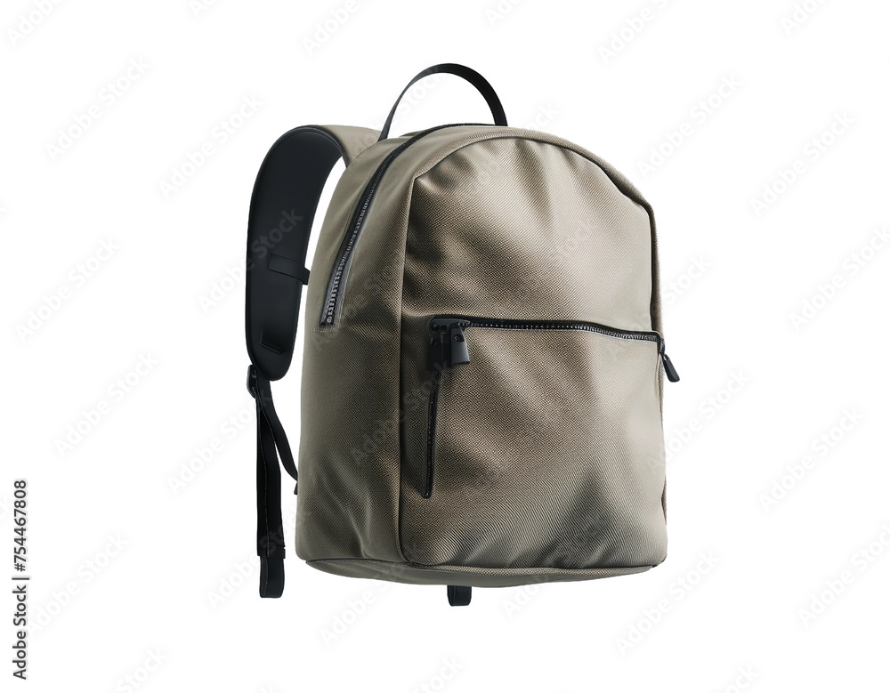 Fototapeta premium backpack floating in the air cut out transparent isolated on white background ,PNG file.
