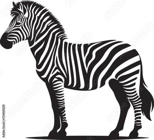 Fototapeta na wymiar silhouette of zebra illustration