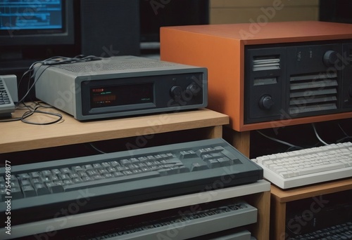 pile of old unused computers and vintage CRT monitors