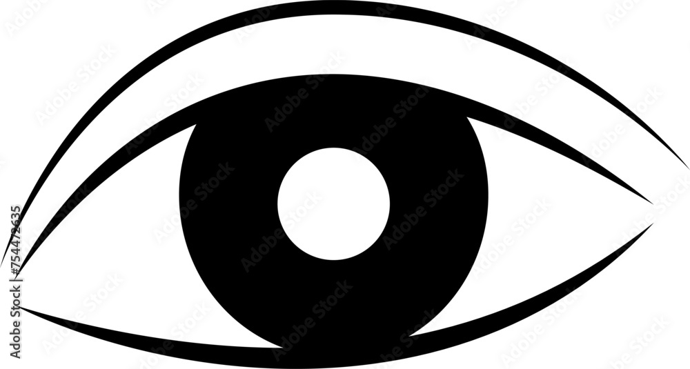 Vector eye icon on isolated white background. Vector eye icon on isolated white background.