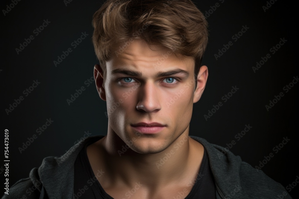 A young man with a serious expression. Suitable for business or education concepts A young man with a serious expression. Suitable for business or education concepts