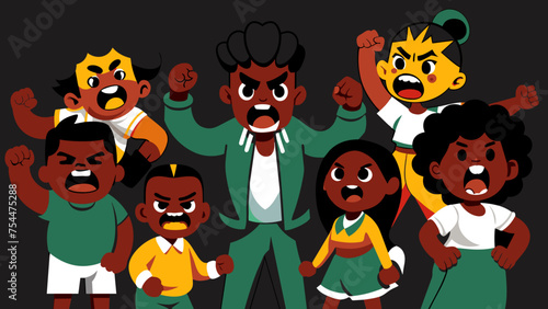 vector-cartoon-characters--black-people-in-angry