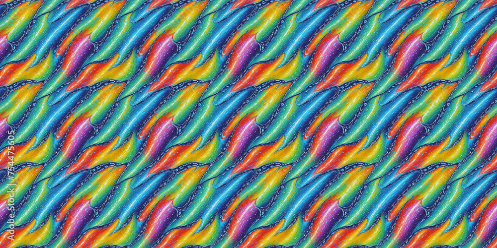 Multicolored Wavy Lines Pattern