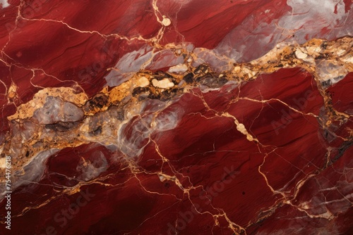 Red marble background natural marble texture. Glossy granite slab gold inserts