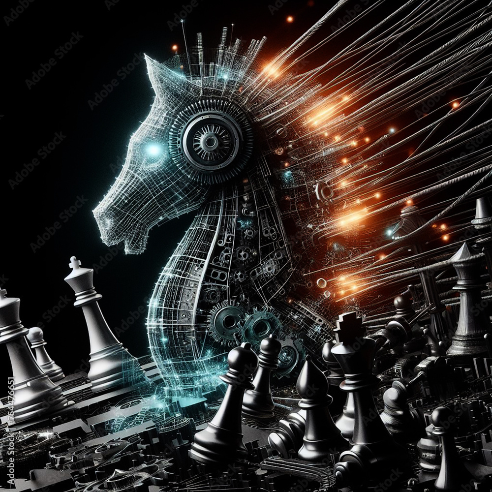 Fototapeta premium Chess pieces 3D realistic render