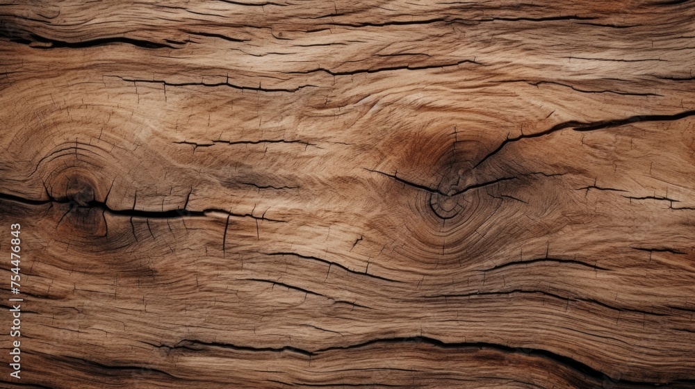Naklejka premium A detailed close-up shot of a piece of wood, perfect for backgrounds or textures