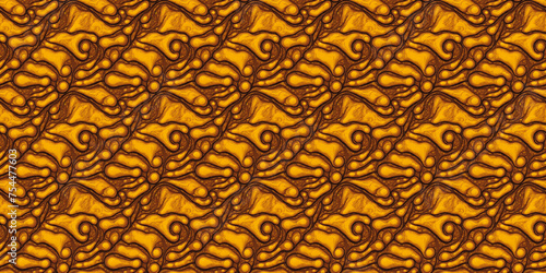 Yellow and Brown Wavy Pattern Background