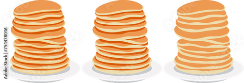 vector pancake stacks on a plate