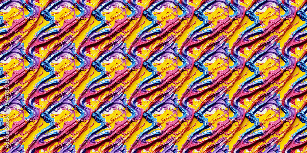 Colorful Pattern With Mans Face in the Middle