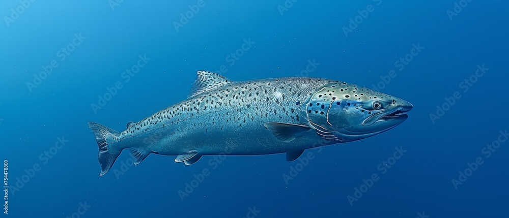 Naklejka premium a big fish that is swimming in the water with it's mouth open and it's mouth wide open.