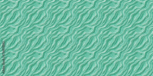 Green Background With Wavy Lines