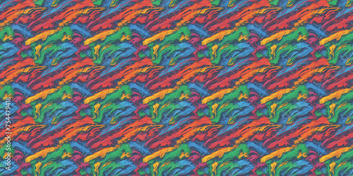 Multicolored Pattern of Wavy Shapes