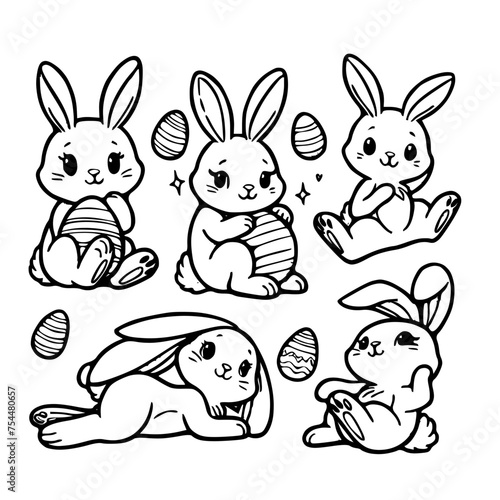 Easter bunny coloring page for holiday