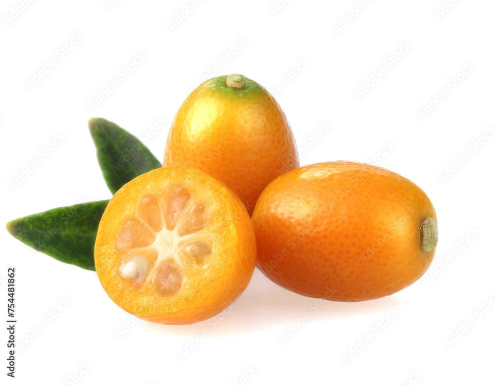 Kumquats isoliert auf weißen Hintergrund, Freisteller Kumquats isoliert auf weißen Hintergrund, Freisteller