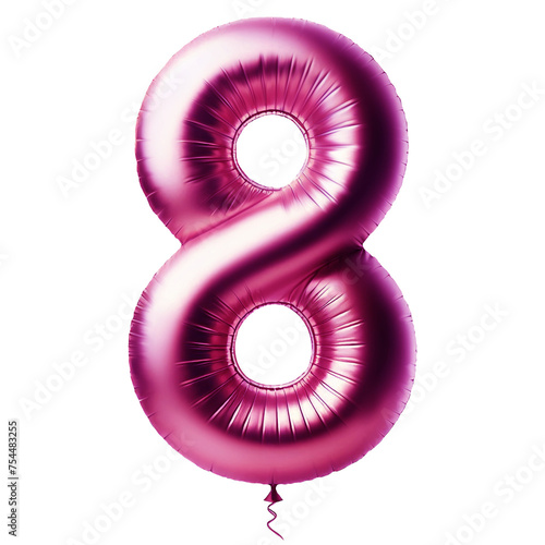 Pink balloon number eight 