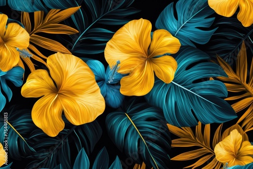Colorful flowers arranged on a dark backdrop, suitable for various design projects