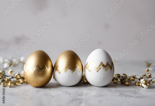 Easter gold and white eggs decoration