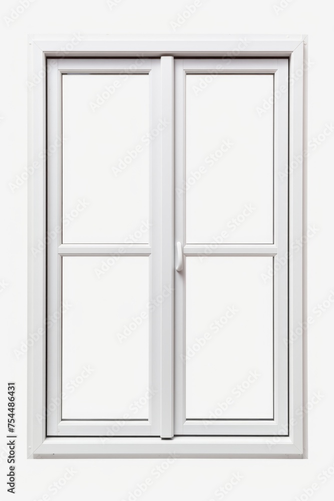 A white window with two panes of glass. Suitable for architectural and interior design projects A white window with two panes of glass. Suitable for architectural and interior design projects