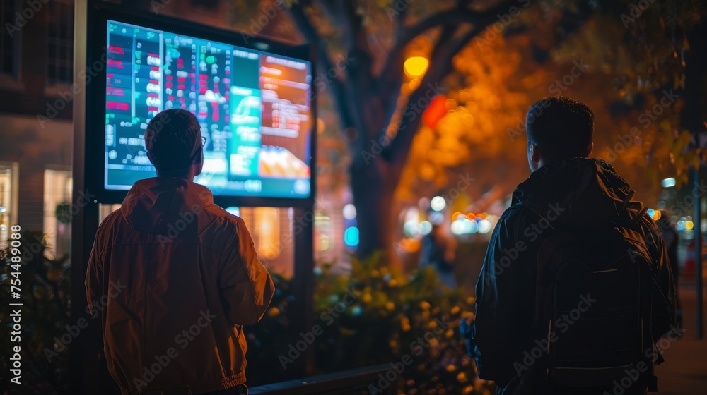 Two Men Sitting in Front of a Computer Screen