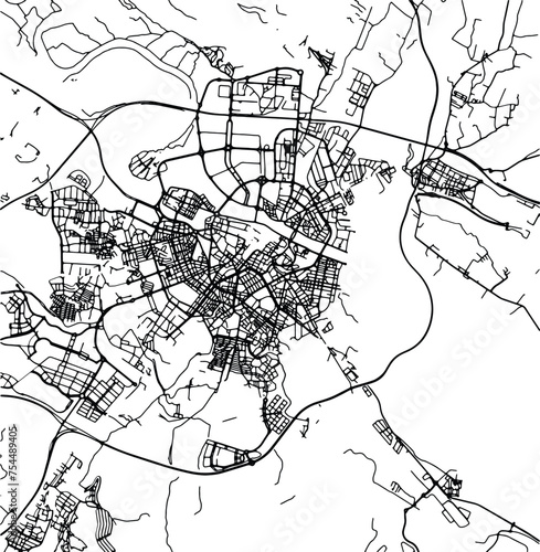 Silhouette map of Zaragoza Spain