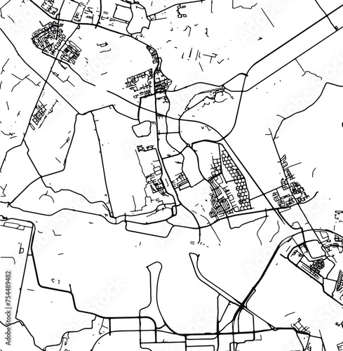 Silhouette map of Zaanstad Netherlands