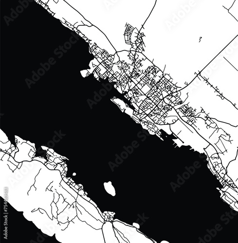 Silhouette map of Zadar Croatia
