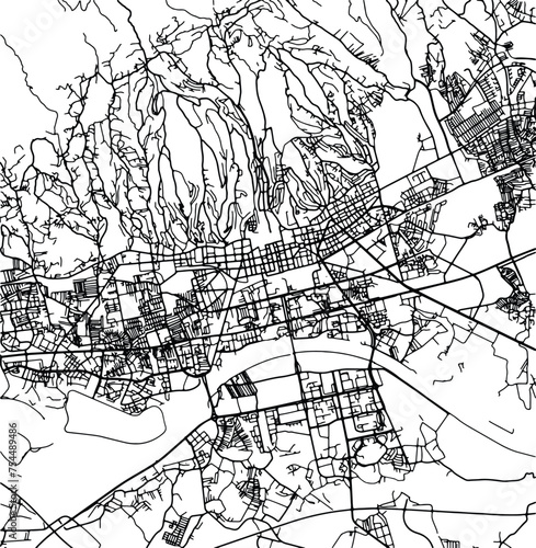 Silhouette map of Zagreb Croatia