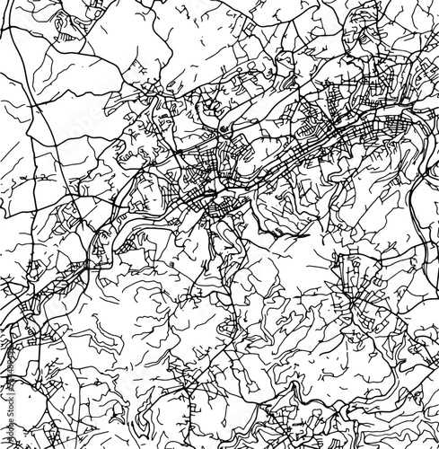 Silhouette map of Wuppertal Germany