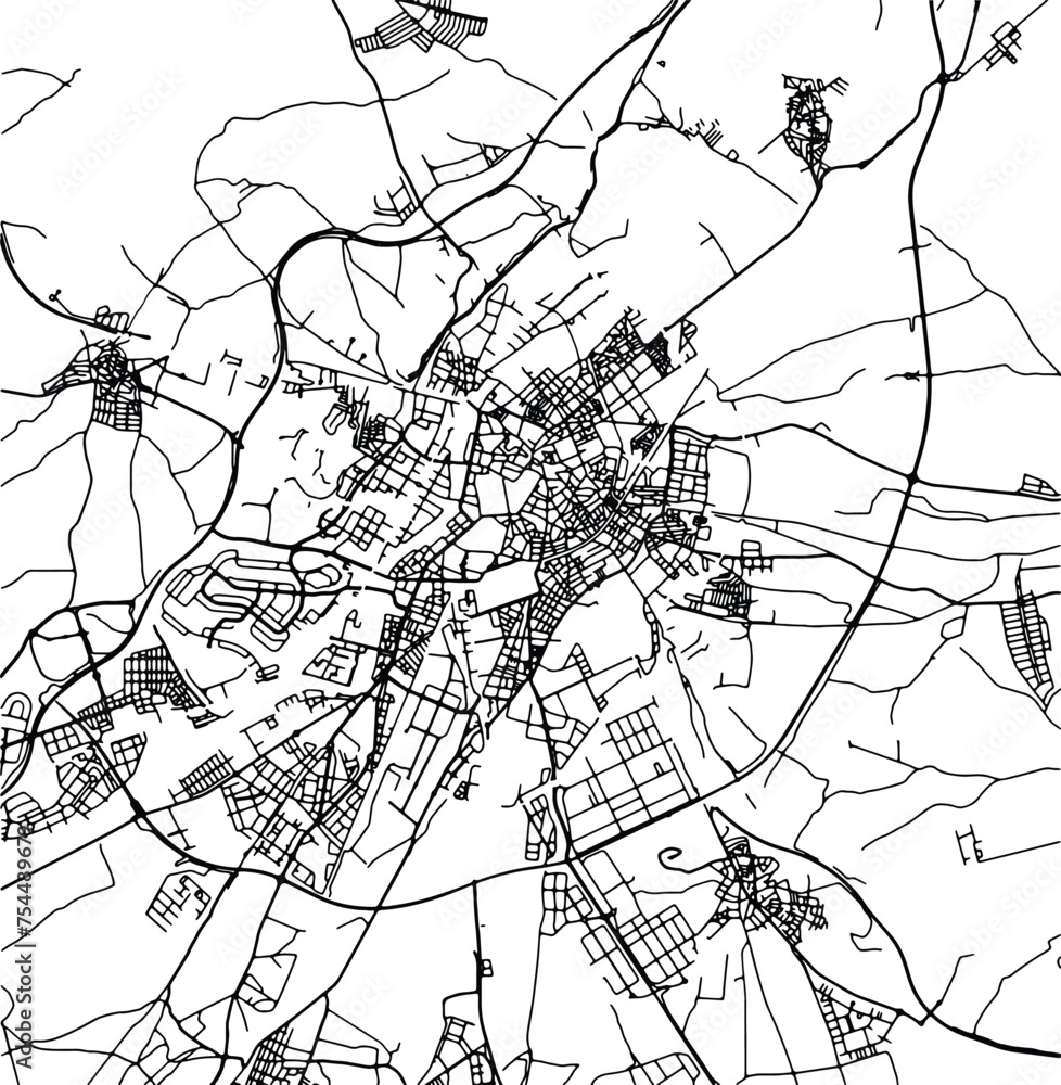 Naklejka premium Silhouette map of Valladolid Spain
