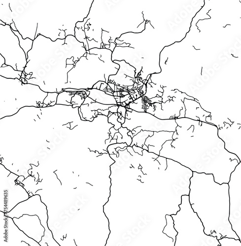 Silhouette map of Velenje Slovenia