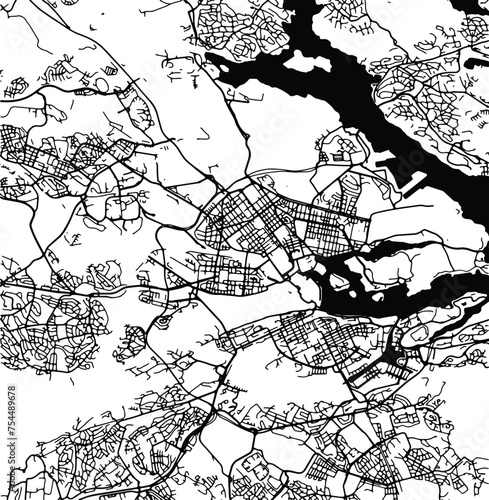 Silhouette map of Vasastan Sweden