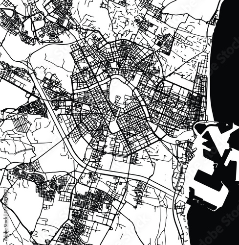 Silhouette map of Valencia Spain