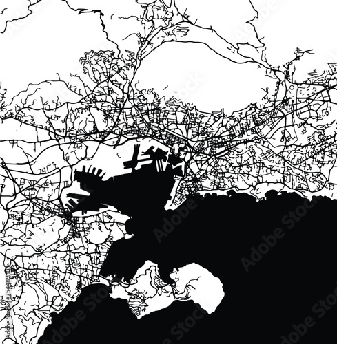 Silhouette map of Toulon France