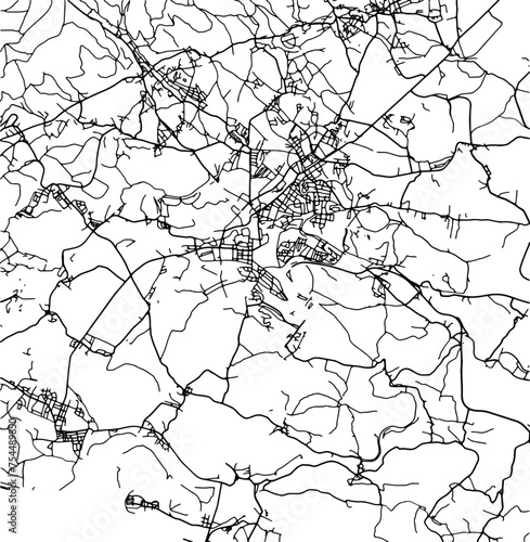 Silhouette map of Teplice Czech Republic