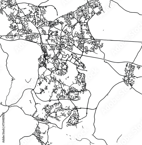 Silhouette map of Telford United Kingdom