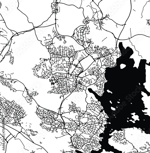Silhouette map of Taby Sweden