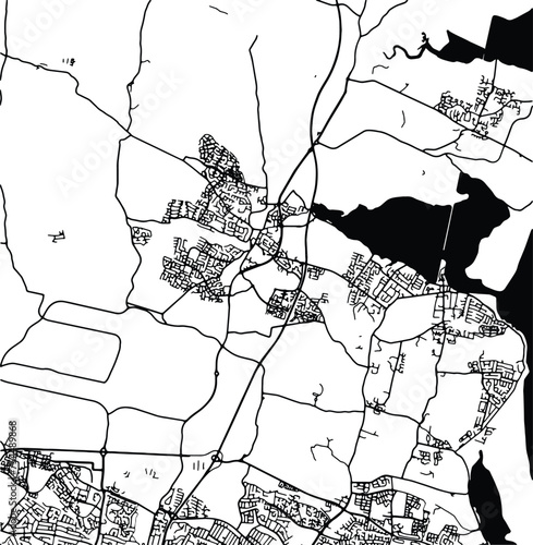 Silhouette map of Swords Ireland