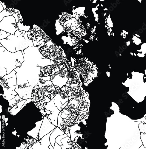 Silhouette map of Stavanger Norway