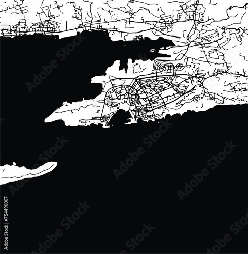 Silhouette map of Split Croatia