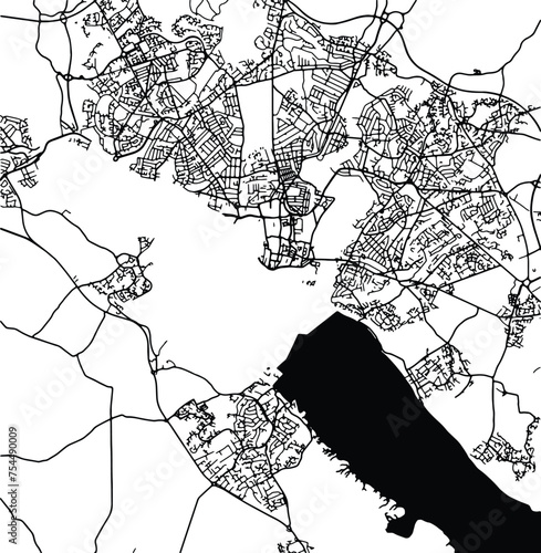 Silhouette map of Southampton United Kingdom