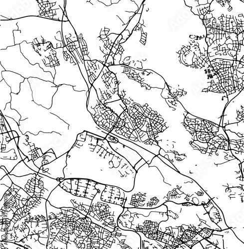 Silhouette map of Sollentuna Sweden