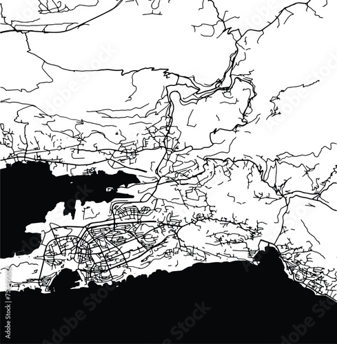 Silhouette map of Solin Croatia