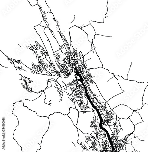 Silhouette map of Skien Norway