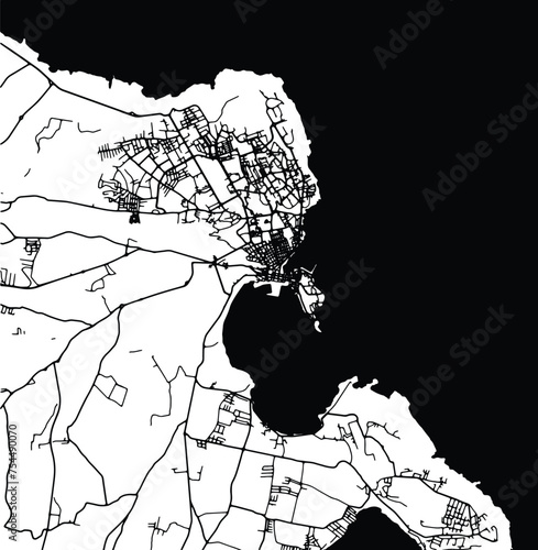 Silhouette map of Siracusa Italy