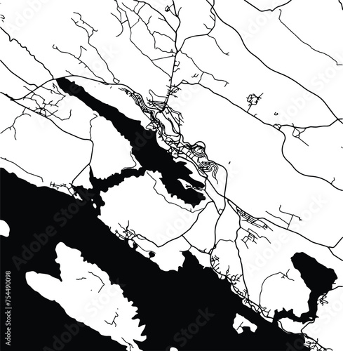 Silhouette map of Sibenik Croatia